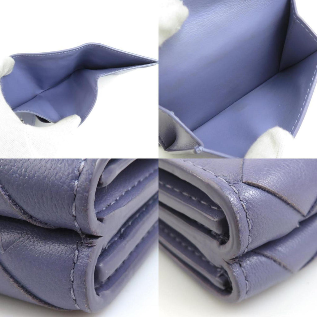Bottega Veneta Tri-fold Wallet in Intrecciato Leather, Purple, Unisex, r10977g