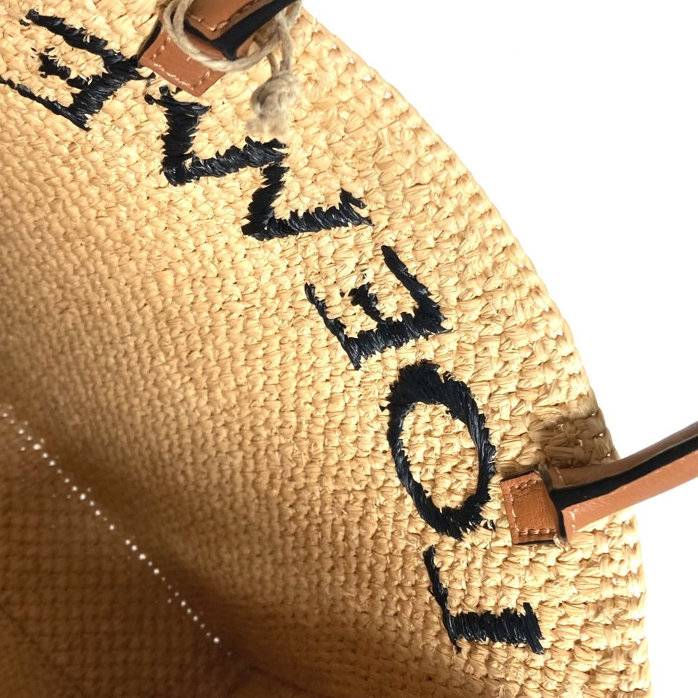 LOEWE Standard Bag Shoulder Tote Raffia Women's Beige x Brown E-240710-7 — New - Store Return