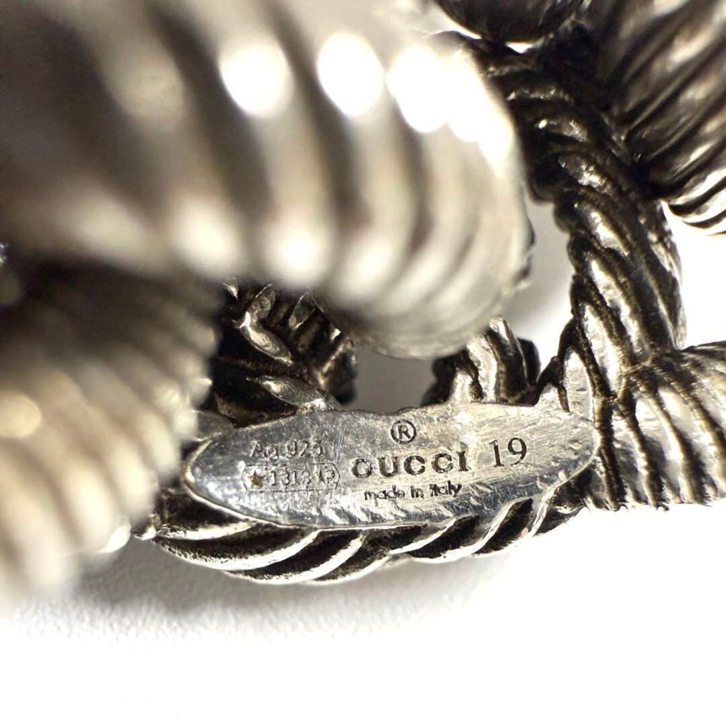 Gucci Men's Gourmet Chain Ring, Silver