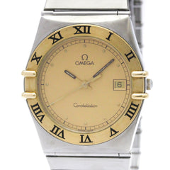 OMEGA Constellation 18K Gold Steel Quartz Mens Watch 396.1070 Polished — Very Good