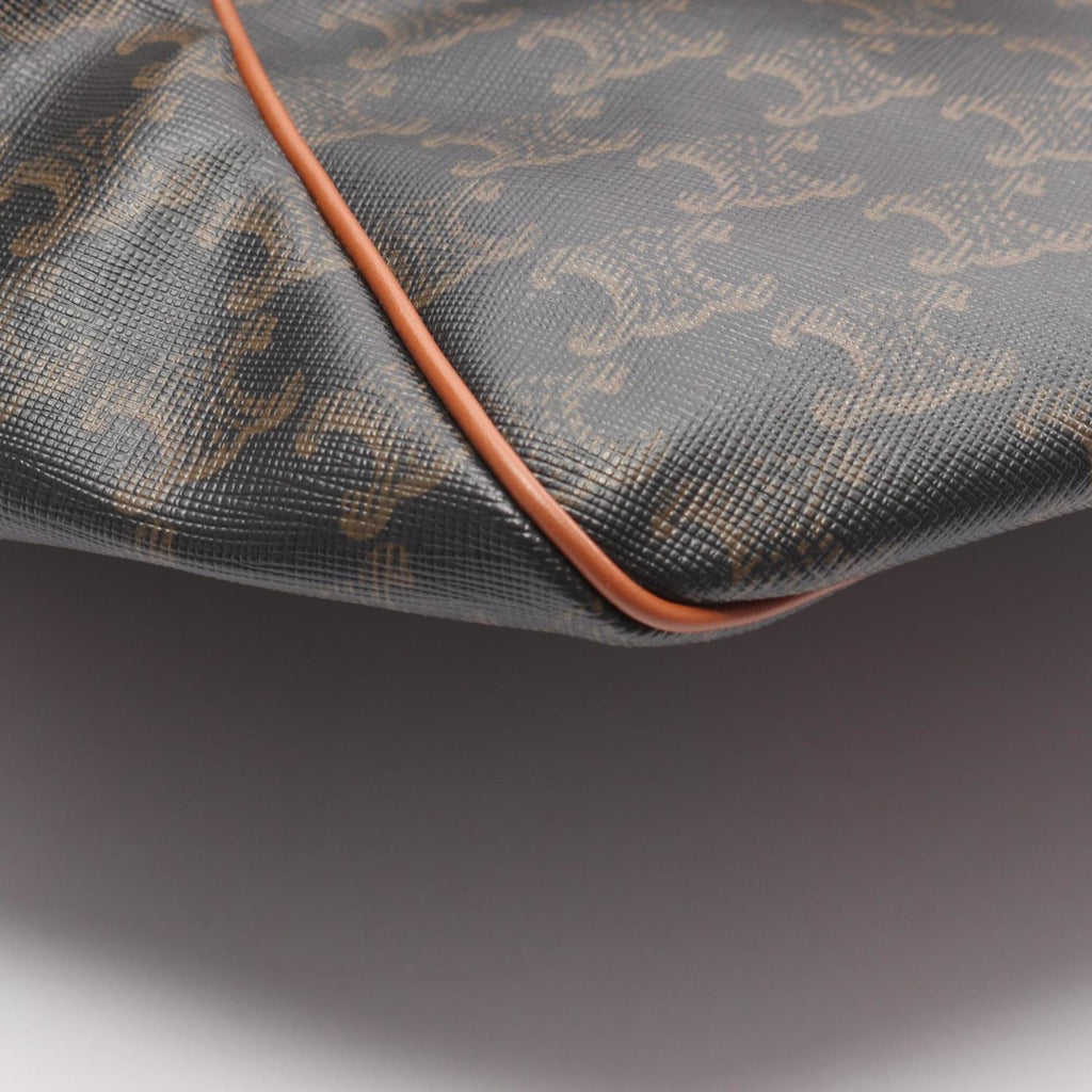 Celine Triomphe Large Boston Bag, Coated Canvas and Leather, Men's Women's, Black Brown