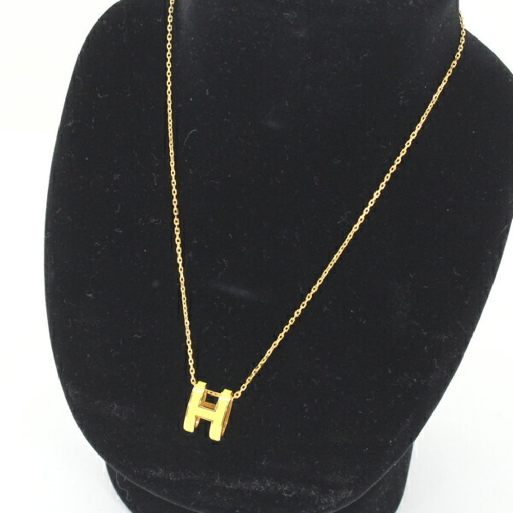 Hermes Hermès Pop H Necklace in Yellow Gold and Lacquer, Women's, T6029 — Like New