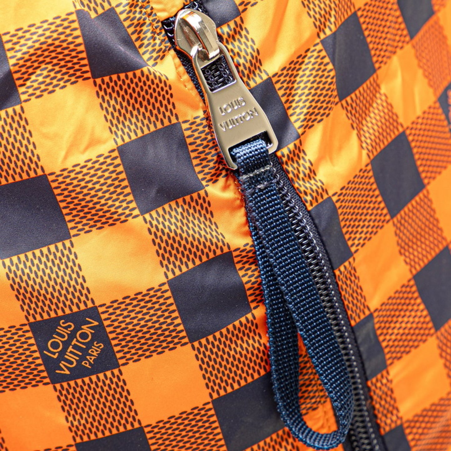 Louis Vuitton Damier Aventure Backpack N41188 Orange Navy Nylon Leather Women's LOUIS VUITTON