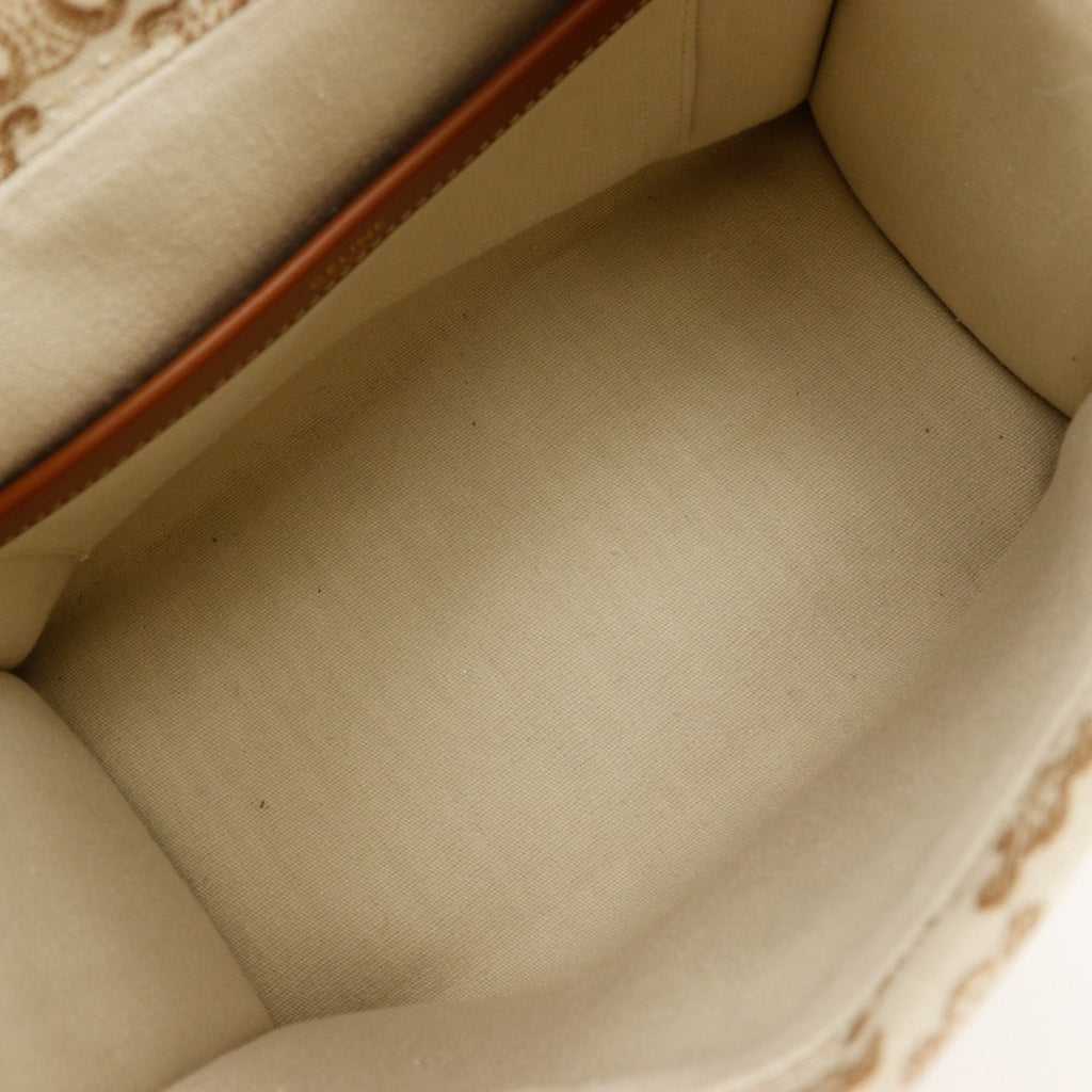 CELINE Triomphe Small Hippo Thais Handbag Shoulder 19916 2EZ6 01BC Canvas Beige 2way A5 Women's