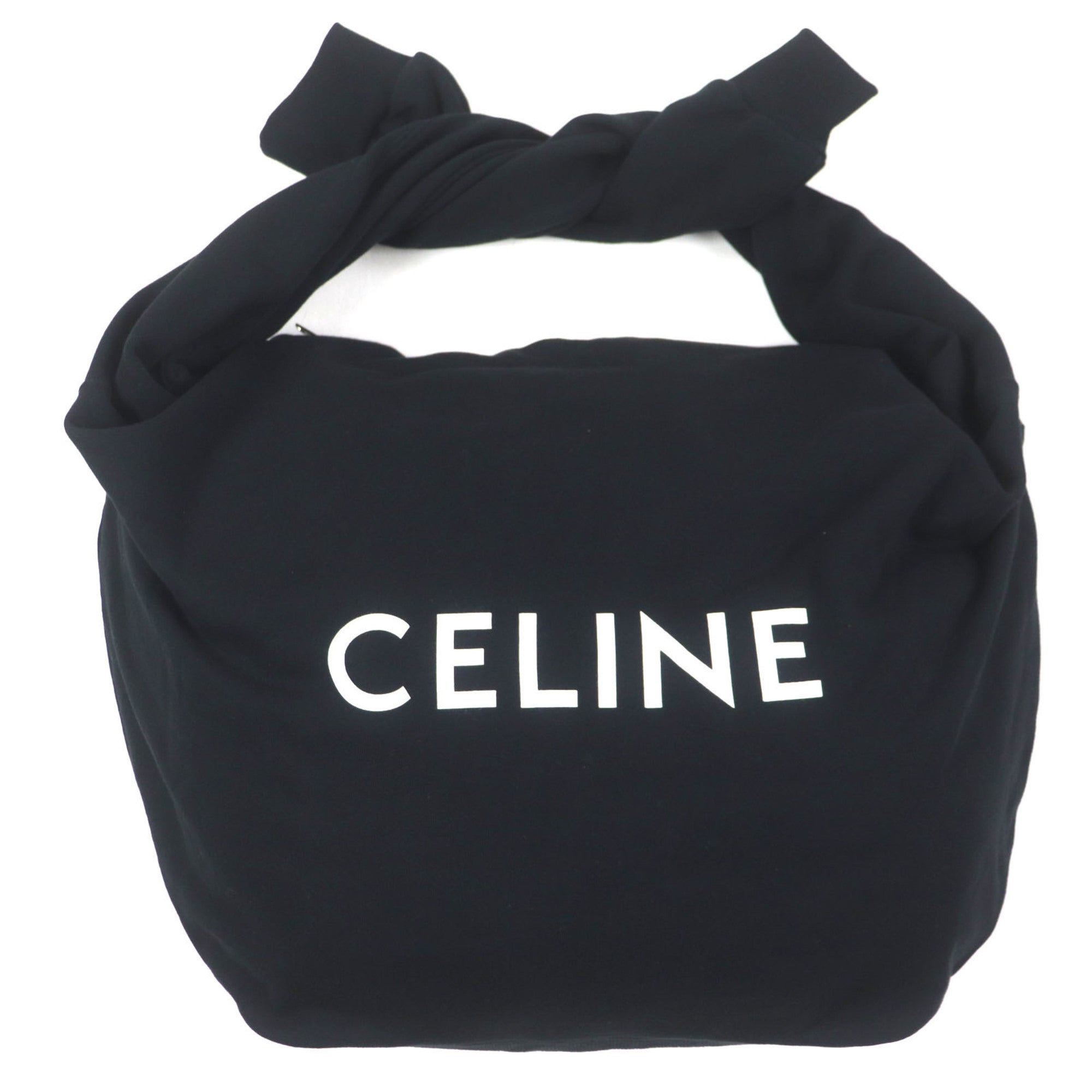CELINE 11020 2EKO MEDIUM SWEAT BAG, Medium Sweat Bag with Logo Print, Crossbody/Shoulder Bag, Black, Includes Dust Made in Italy, Authentic, Men's — Like New