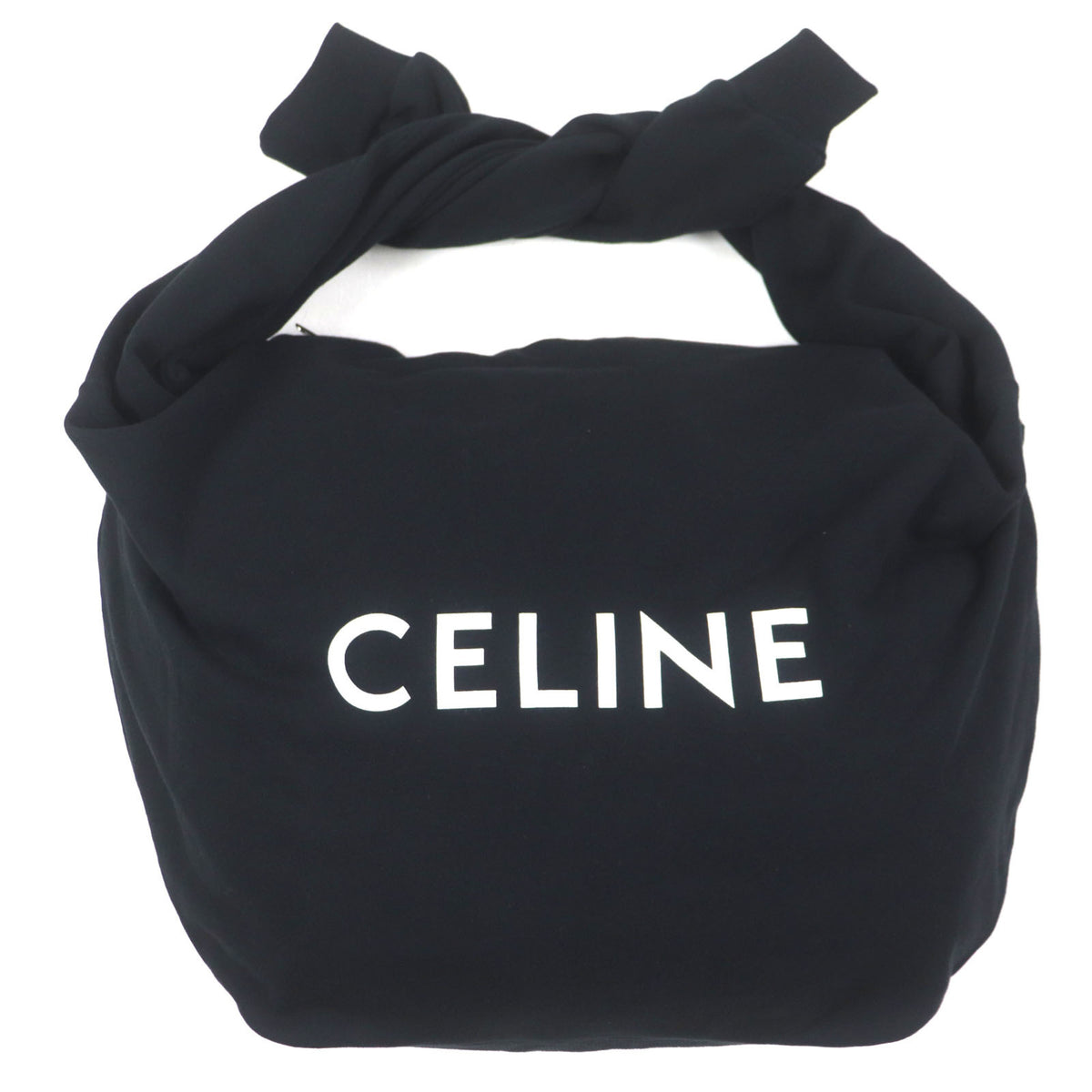 CELINE 11020 2EKO MEDIUM SWEAT BAG, Medium Sweat Bag with Logo Print, Crossbody/Shoulder Bag, Black, Includes Dust Made in Italy, Authentic, Men's — Like New