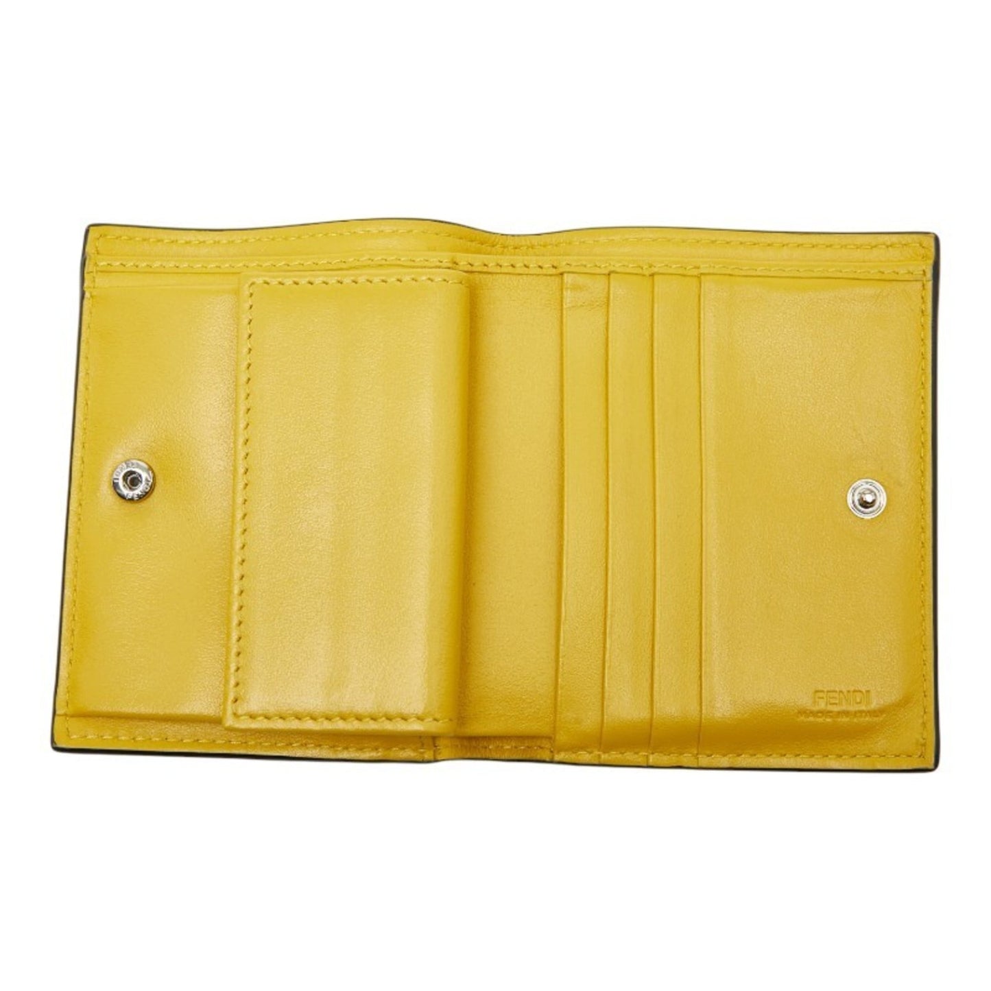 Fendi F Is Bifold Wallet 8M0387 Yellow Leather Women's FENDI