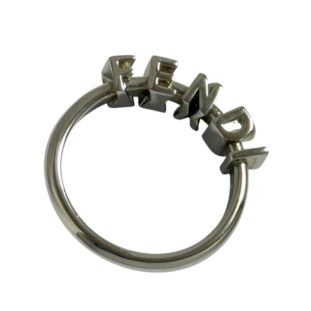 Fendi Men's Logo Ring, Size 19, Small, Silver — New - Store Return