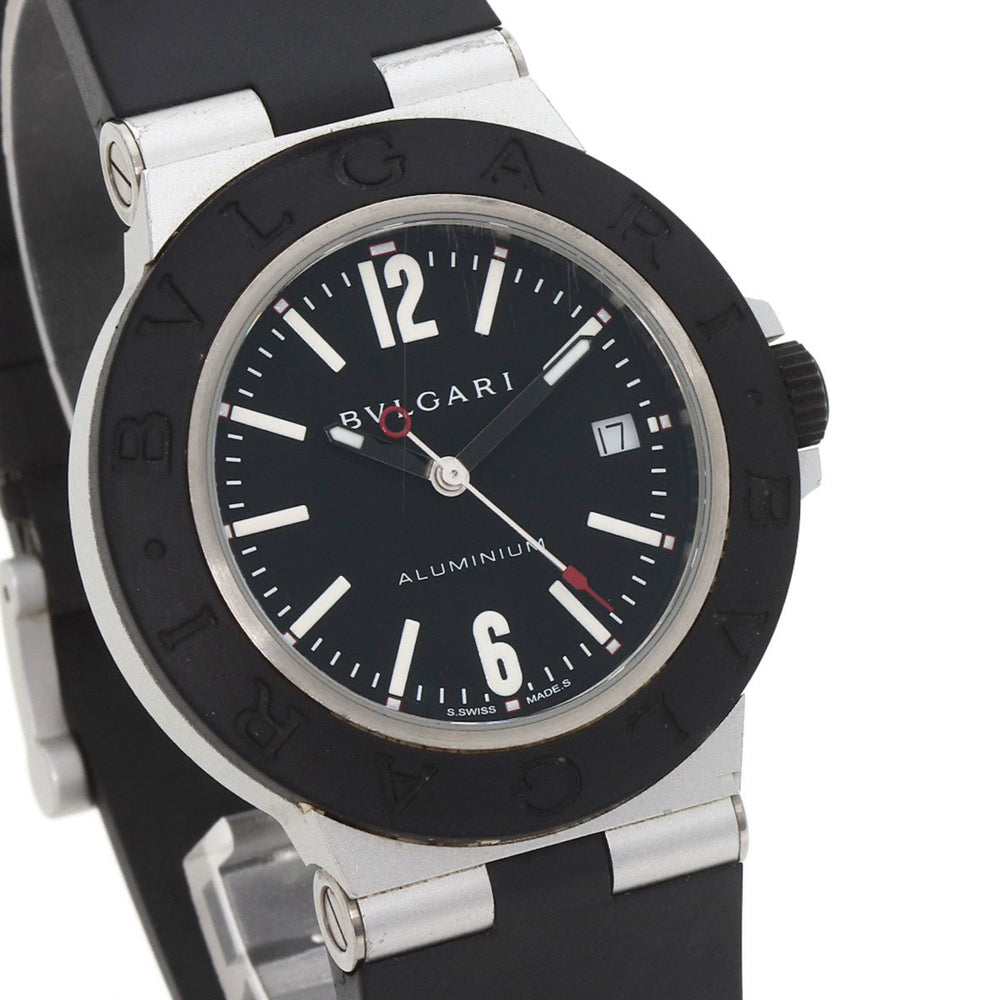 BVLGARI BB40AT Alum Date Watch Rubber Men's — Good