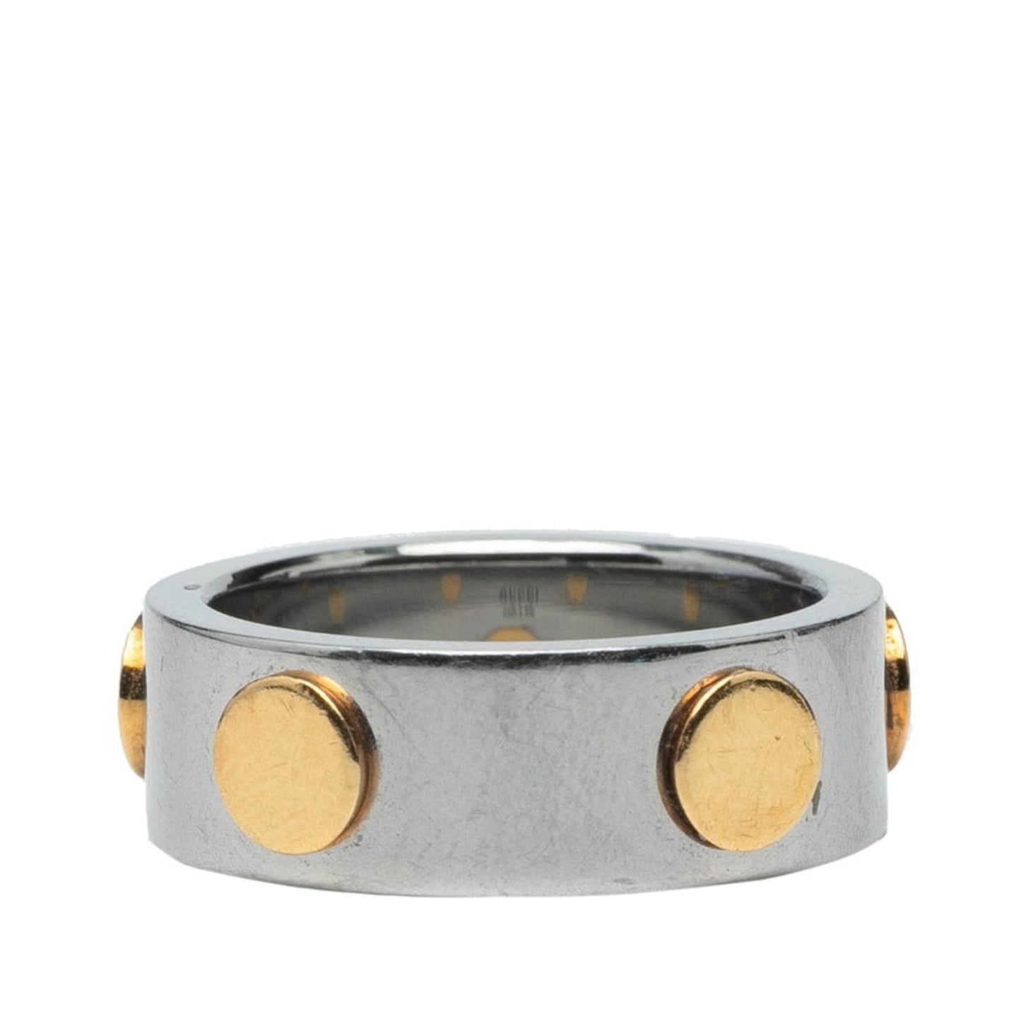 Gucci Combination Ring #13 Silver, Steel, and Yellow Gold for Women