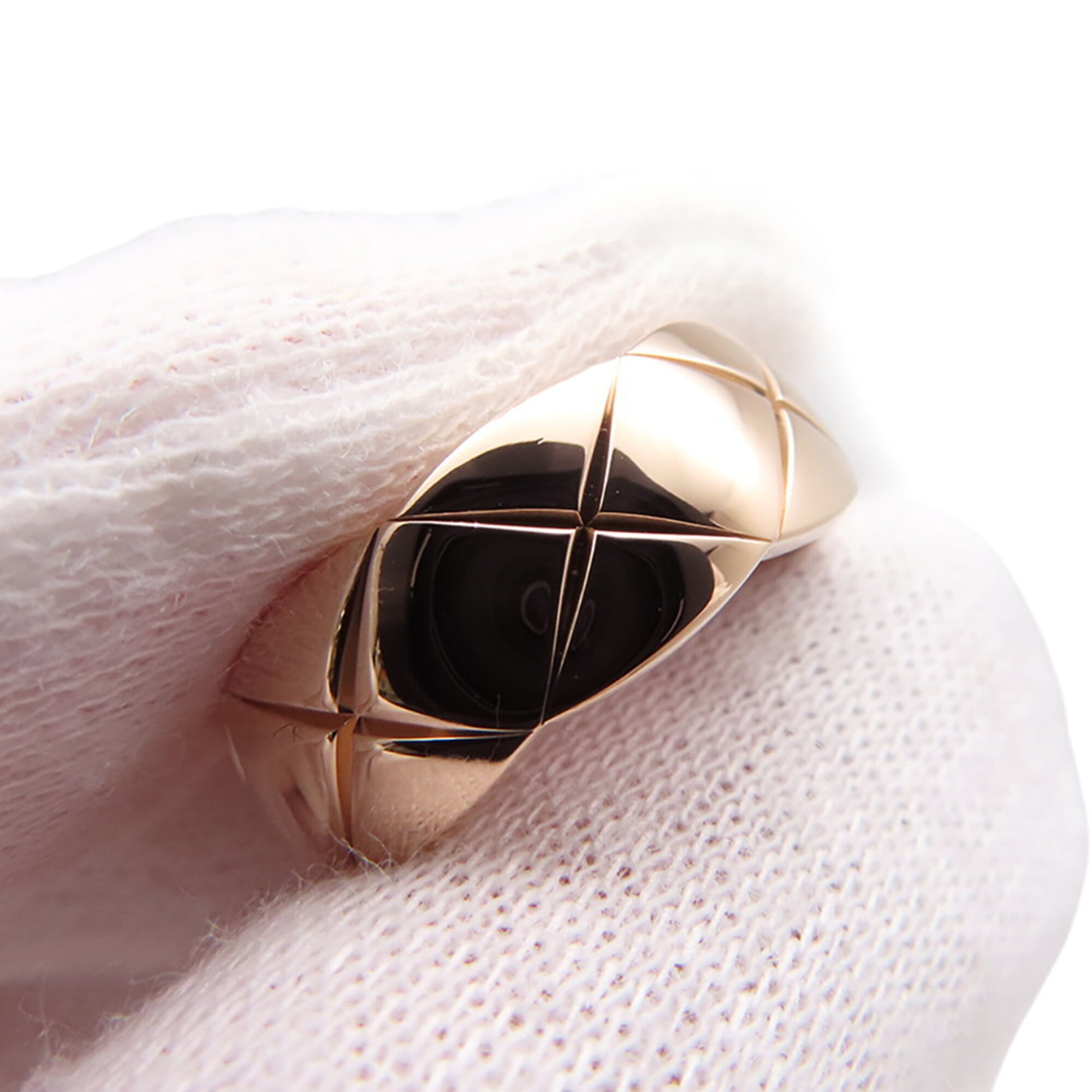 Chanel Coco Crush Medium Ring, 18K Pink Gold, Ring Size 47, J10817. (CHANEL ring) — Like New