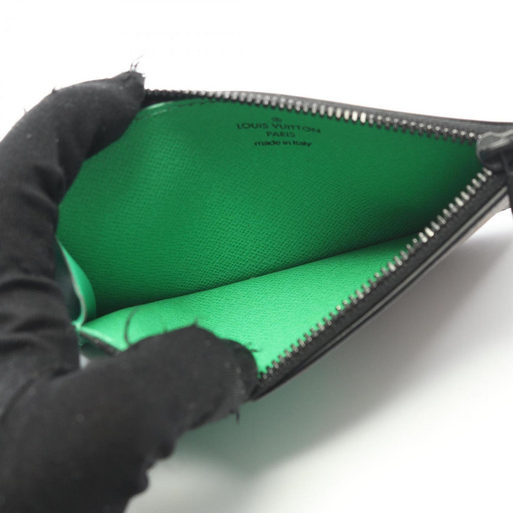 Louis Vuitton Monogram Macassar Coin and Card Holder Wallet, Leather, Men's, Brown Green, M81627