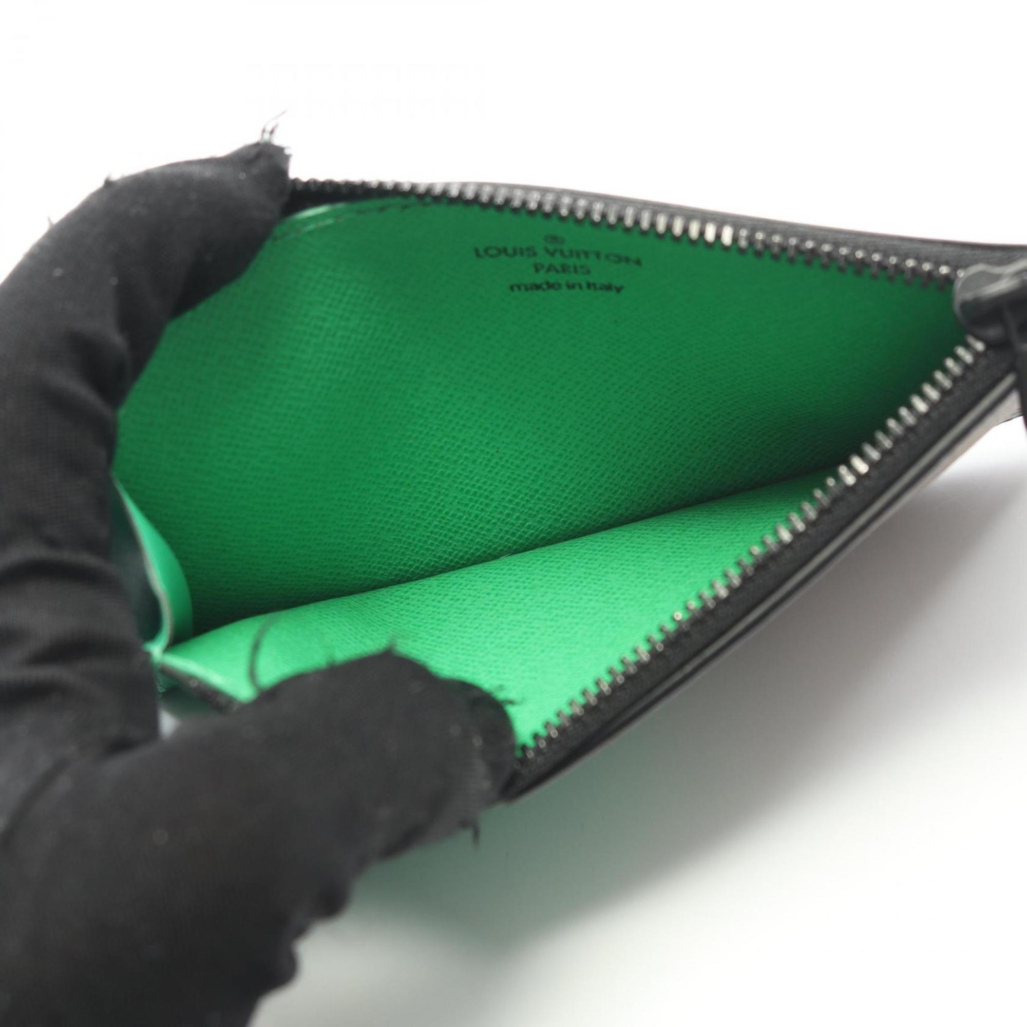 Louis Vuitton Monogram Macassar Coin and Card Holder Wallet, Leather, Men's, Brown Green, M81627