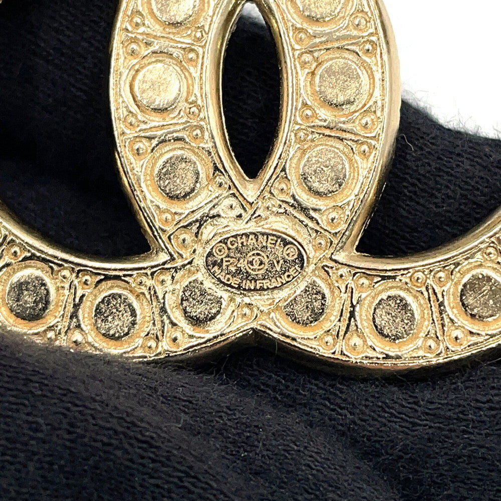 Chanel Brooch, Coco Mark Rhinestone, Faux Pearl, Metal, F24V A64762 CHANEL Brooch BROACH — Like New
