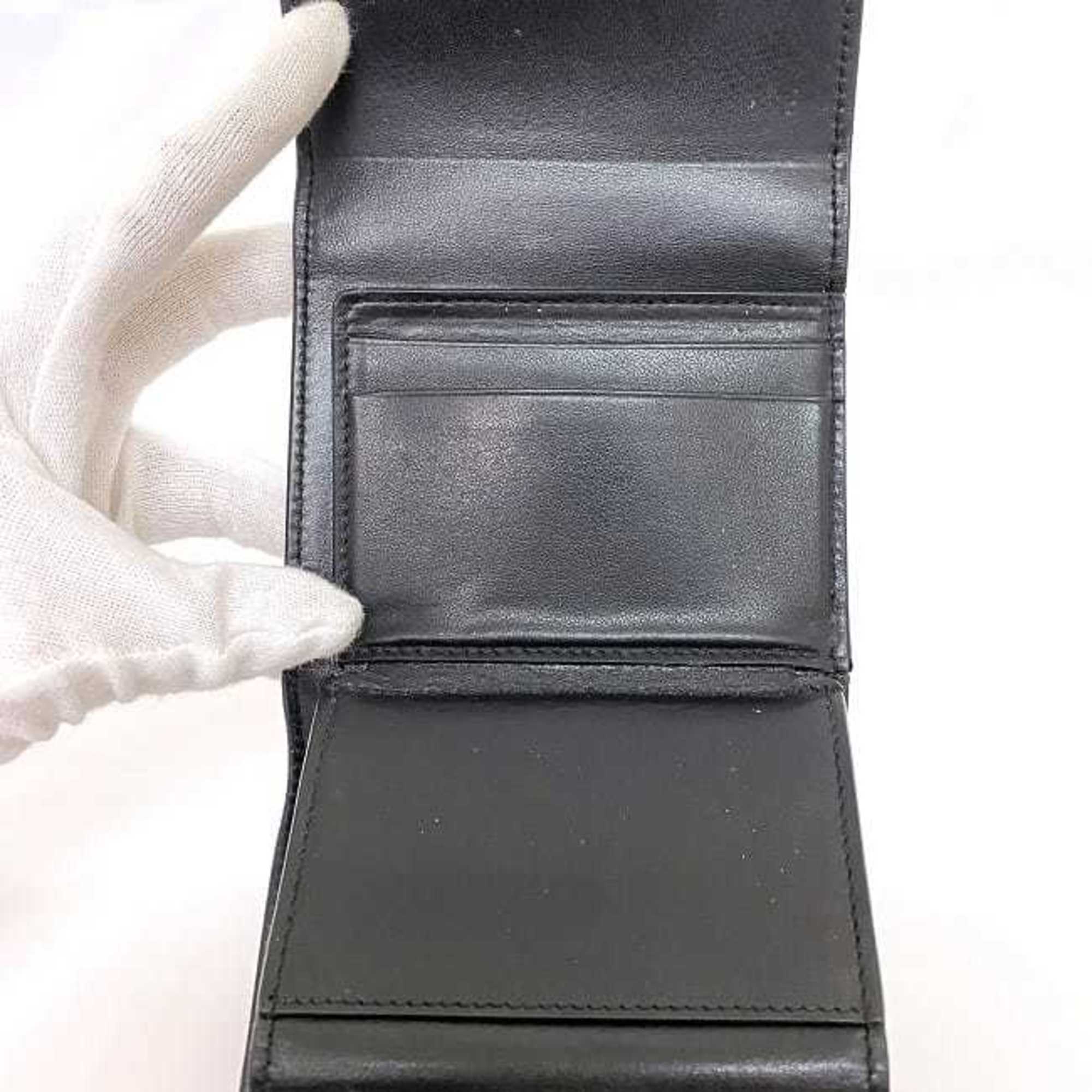 Celine Tri-fold Wallet ec-22834 Black 10B573BEL.38NO Compact Leather W-1N-4169 CELINE Mini Women's Men's Folding