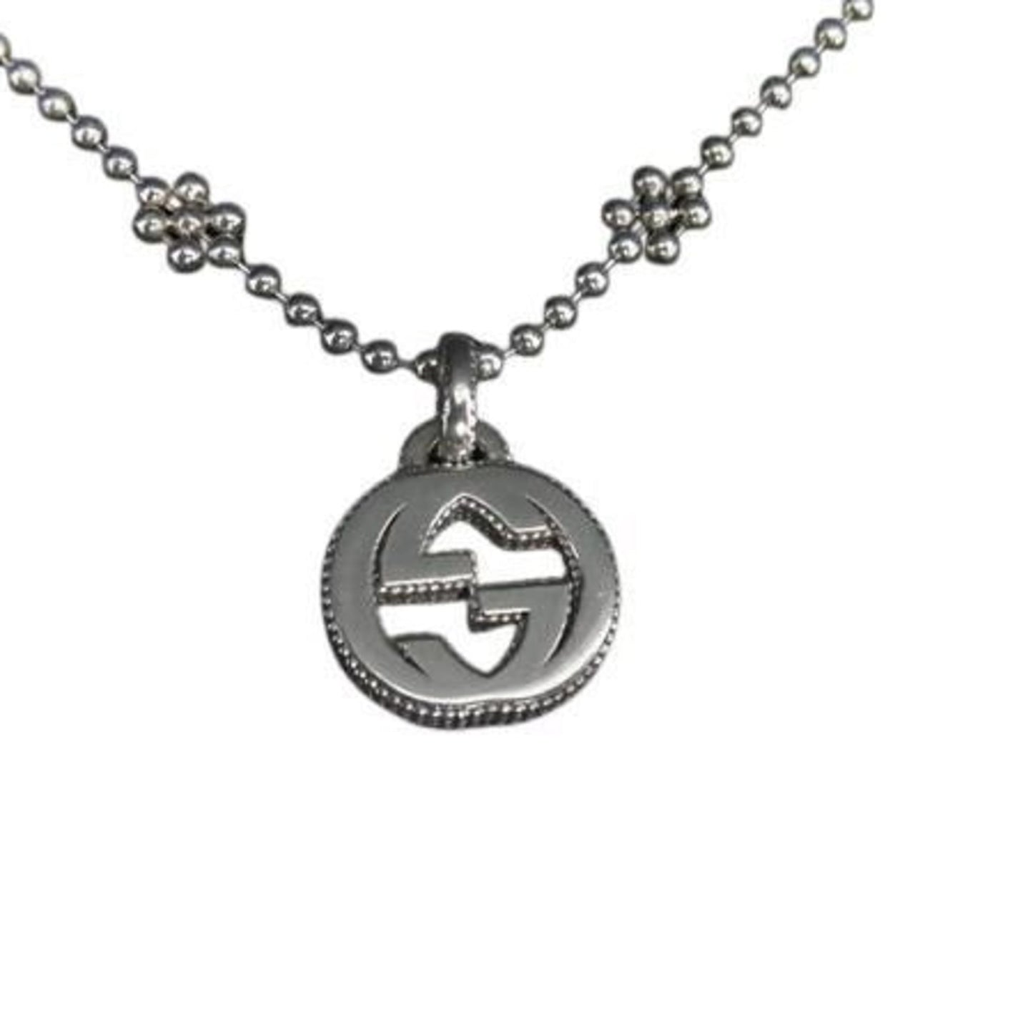 GUCCI Interlocking G Necklace in Silver SV925 for Women