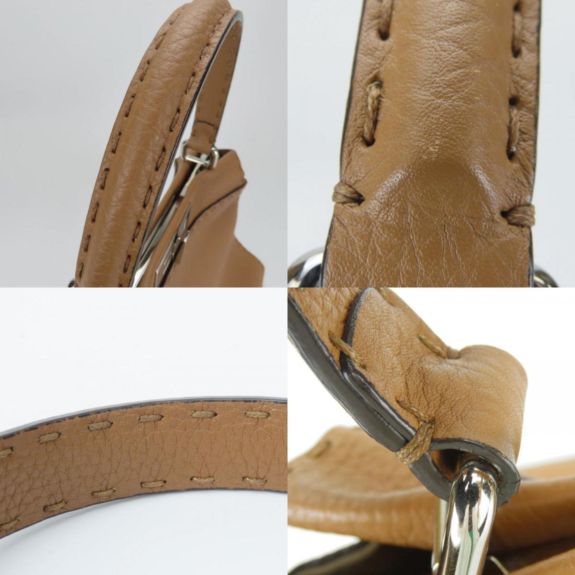 FENDI Handbag Peekaboo 8BN290 Selleria Leather Brown Shoulder Bag Women's