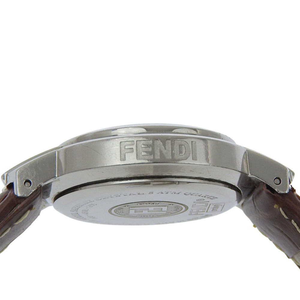 Fendi Olologi 4500L Stainless Steel x Leather White Quartz Analog Watch for Women — Good
