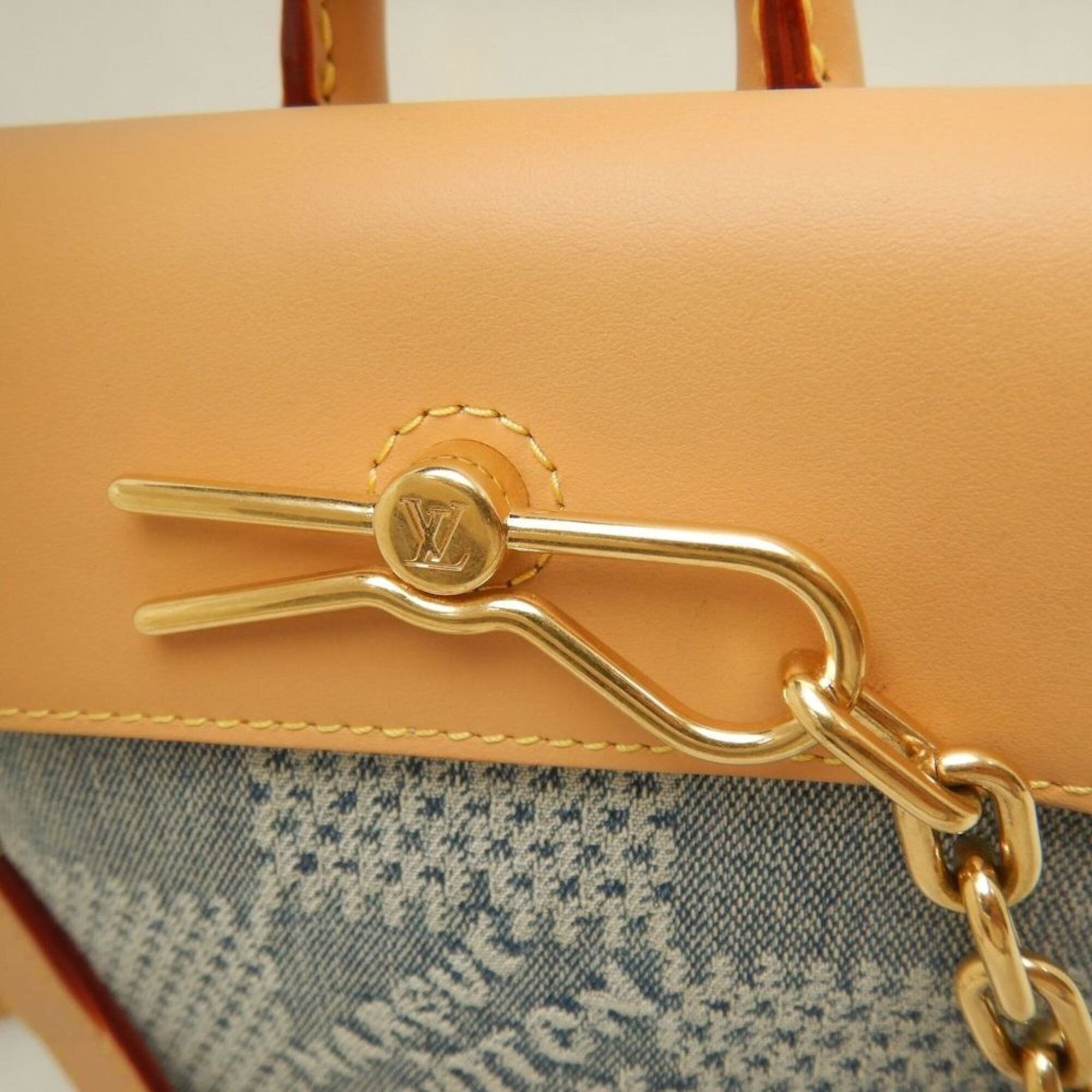 LOUIS VUITTON Damier Denim 3D Nano Steamer N40751 2024 Pre-Fall Shoulder Bag Blue Men's 253964 — Like New