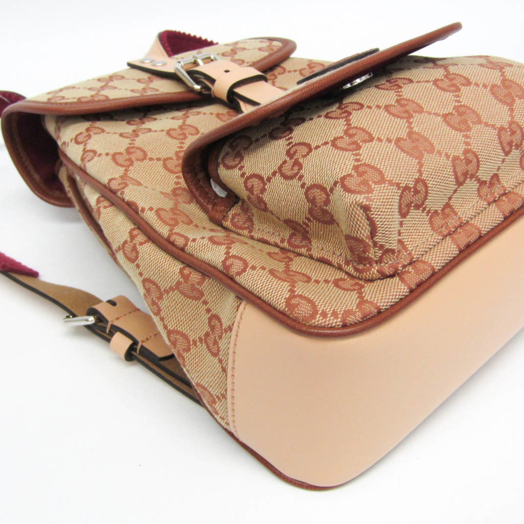 Gucci GG Canvas Children's 630818 Boys,Girls GG Canvas,Leather Backpack Beige,Brown — Like New