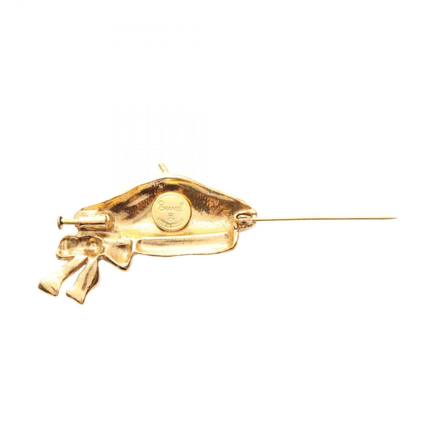 CHANEL beret motif brooch, gold-plated, for women.