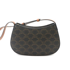 Celine Triomphe Shoulder Handbag, Leather, Brown, 115702, Gold Hardware — Like New