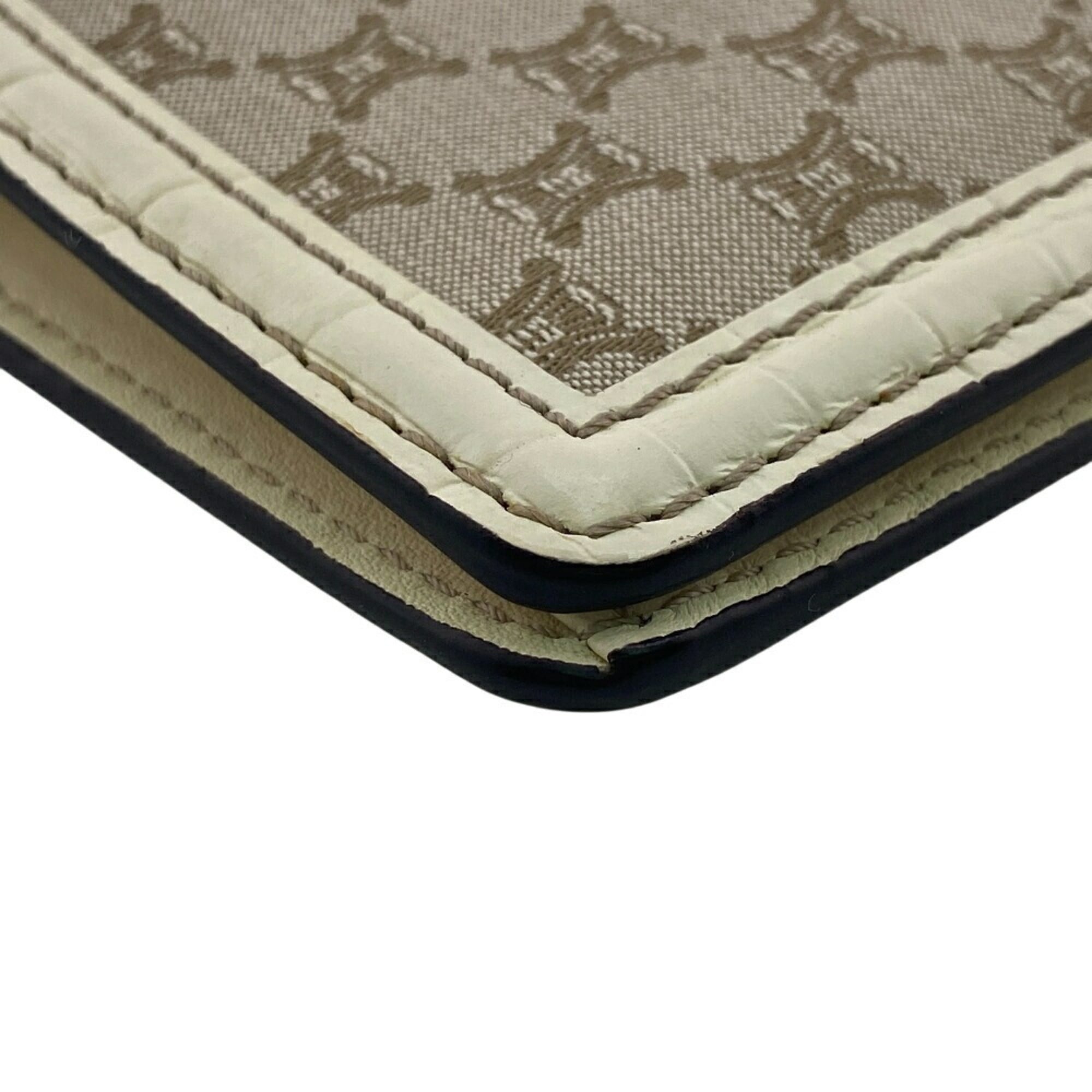 CELINE Macadam Bifold Wallet, Beige, Women's