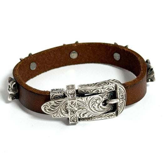 Gucci Men's Wolf Anger Forest Bracelet in Silver