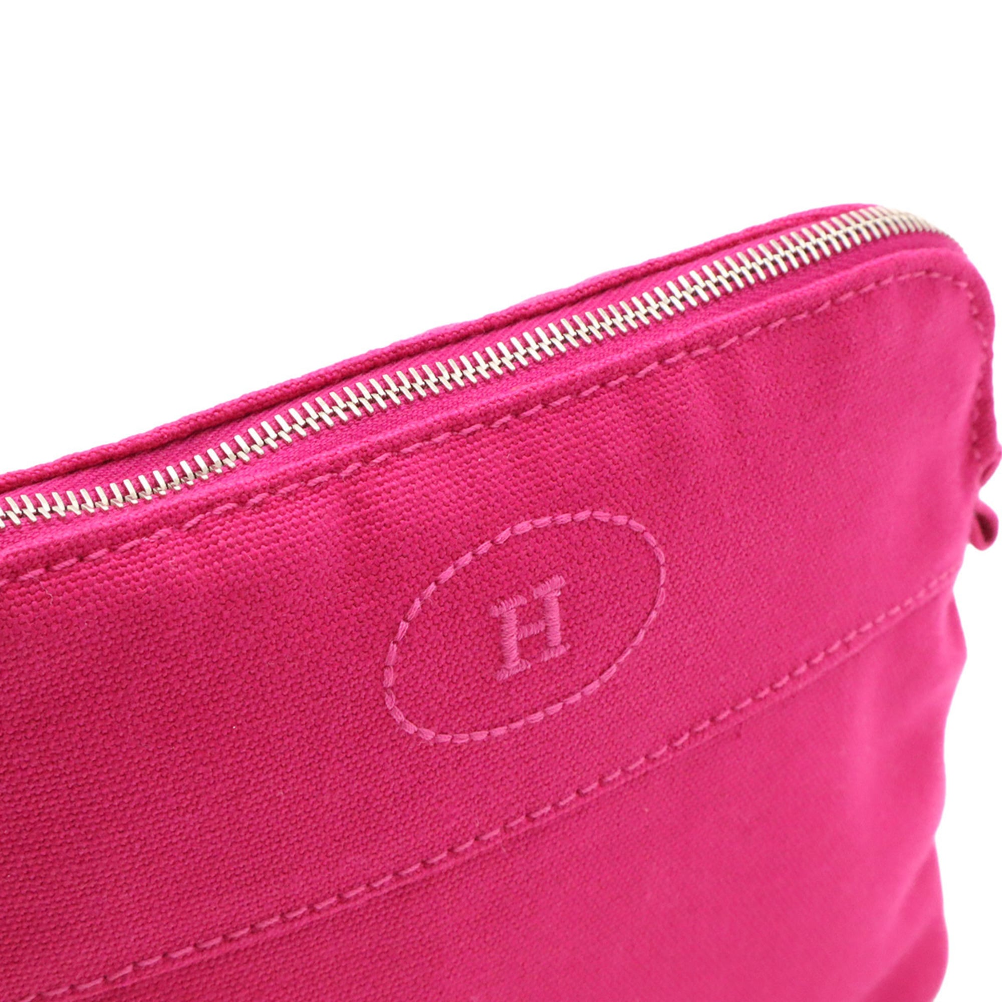 HERMES Bolide Pouch 20 Handbag Multi-purpose Canvas Leather Fuchsia Pink — Like New