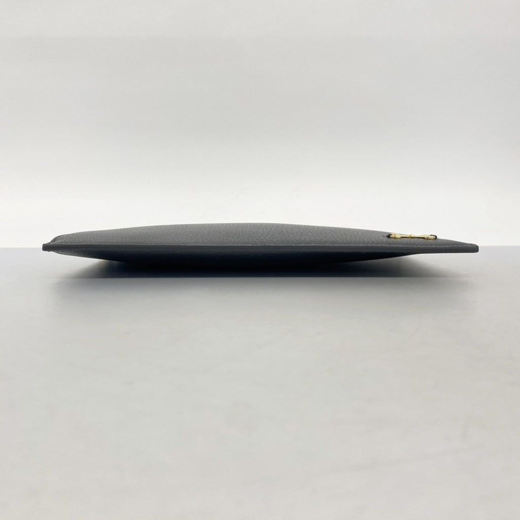 Gucci Horsebit Clutch Bag 700524 Leather Black Champagne Men's Women's