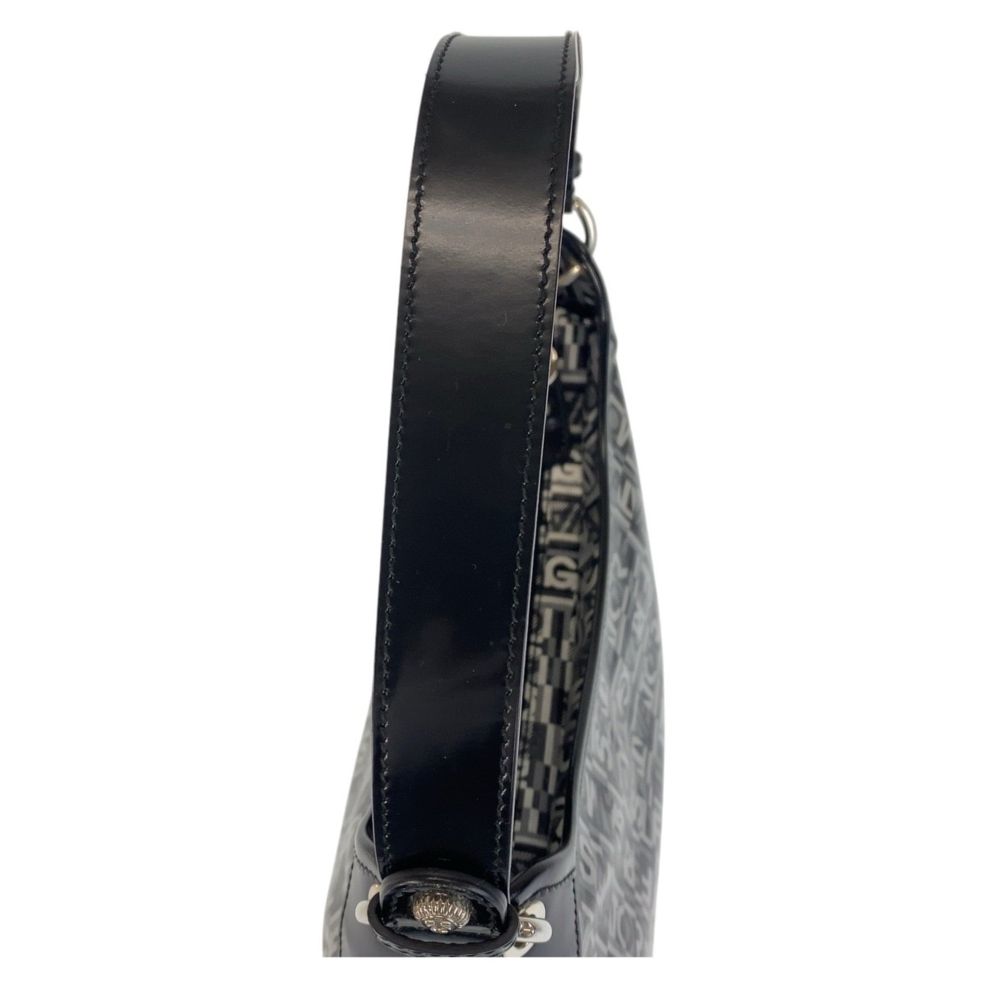 Salvatore Ferragamo Black Grey Silver Hardware Shoulder Bag Women's — Like New