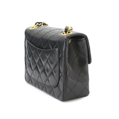 Chanel Mini Matelasse Chain Shoulder Handbag, Lambskin, Black, A01115, Gold Hardware — Like New