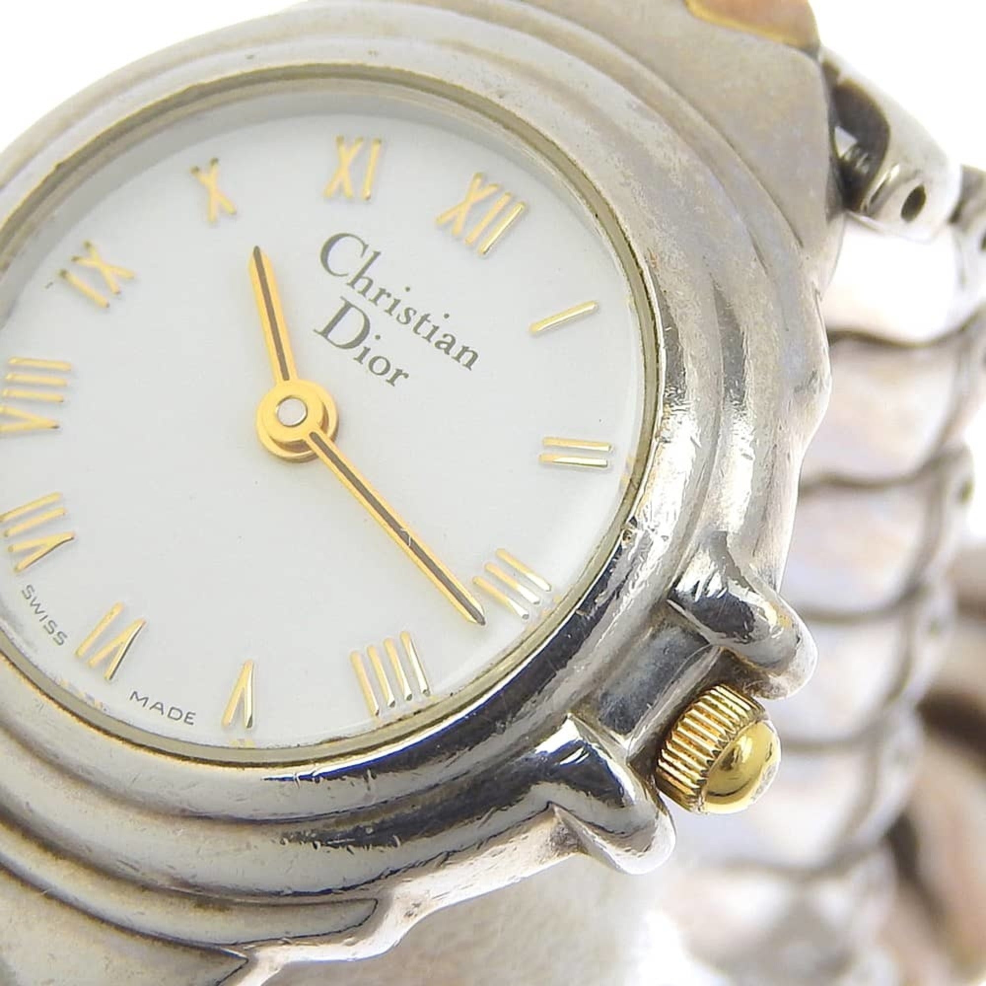 Christian Dior Watch Stainless Steel Quartz Analog White Dial Women's — Good