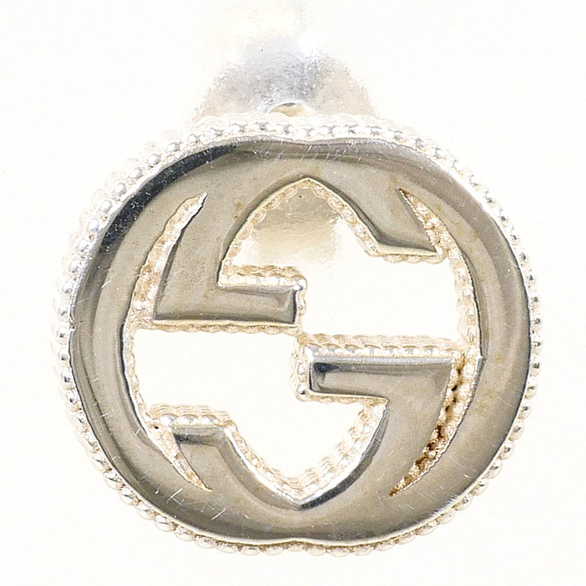Gucci Interlocking G Silver Earring (Single Earring), Total Weight 2.3g, Like New Condition — Like New