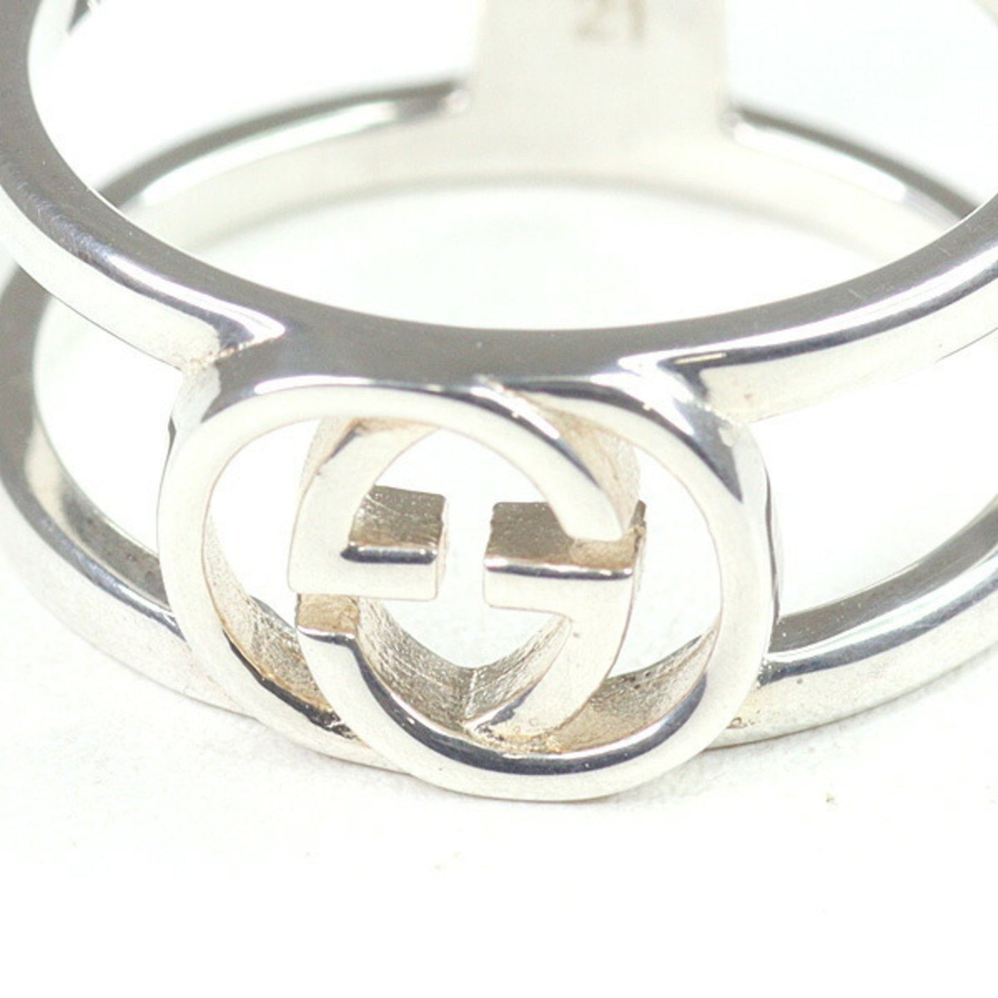 Gucci Interlocking Wide Band Sterling Silver (Ag925) Size 21 (Actual Measurements: Just under 20)