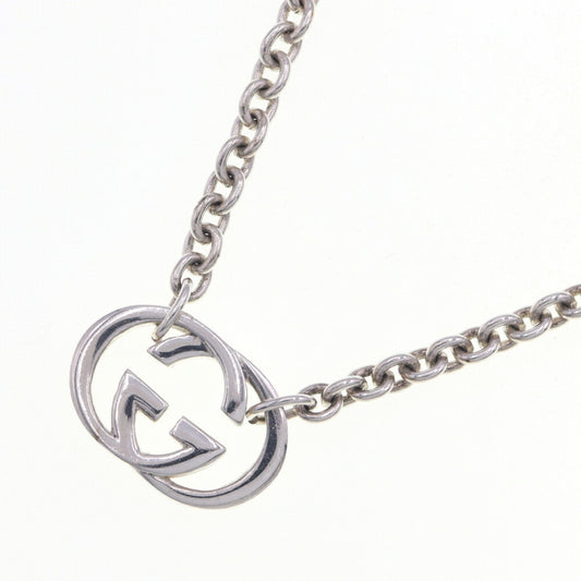 Gucci Double G Necklace 190489 SV Sterling Silver 925 Pendant Choker Interlocking Women's Men's GUCCI