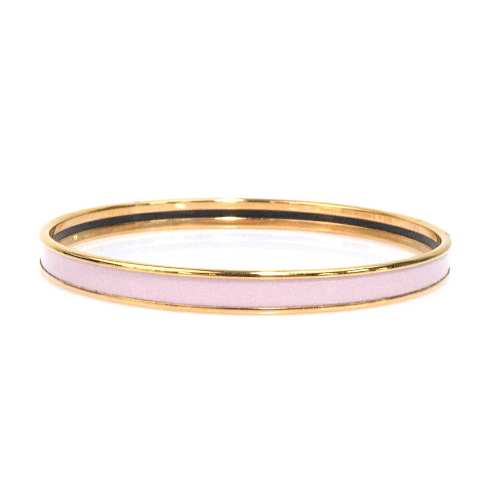 Hermès HERMES bangle bracelet in enamel, metal/enamel, gold/light pink, women's, e61326a