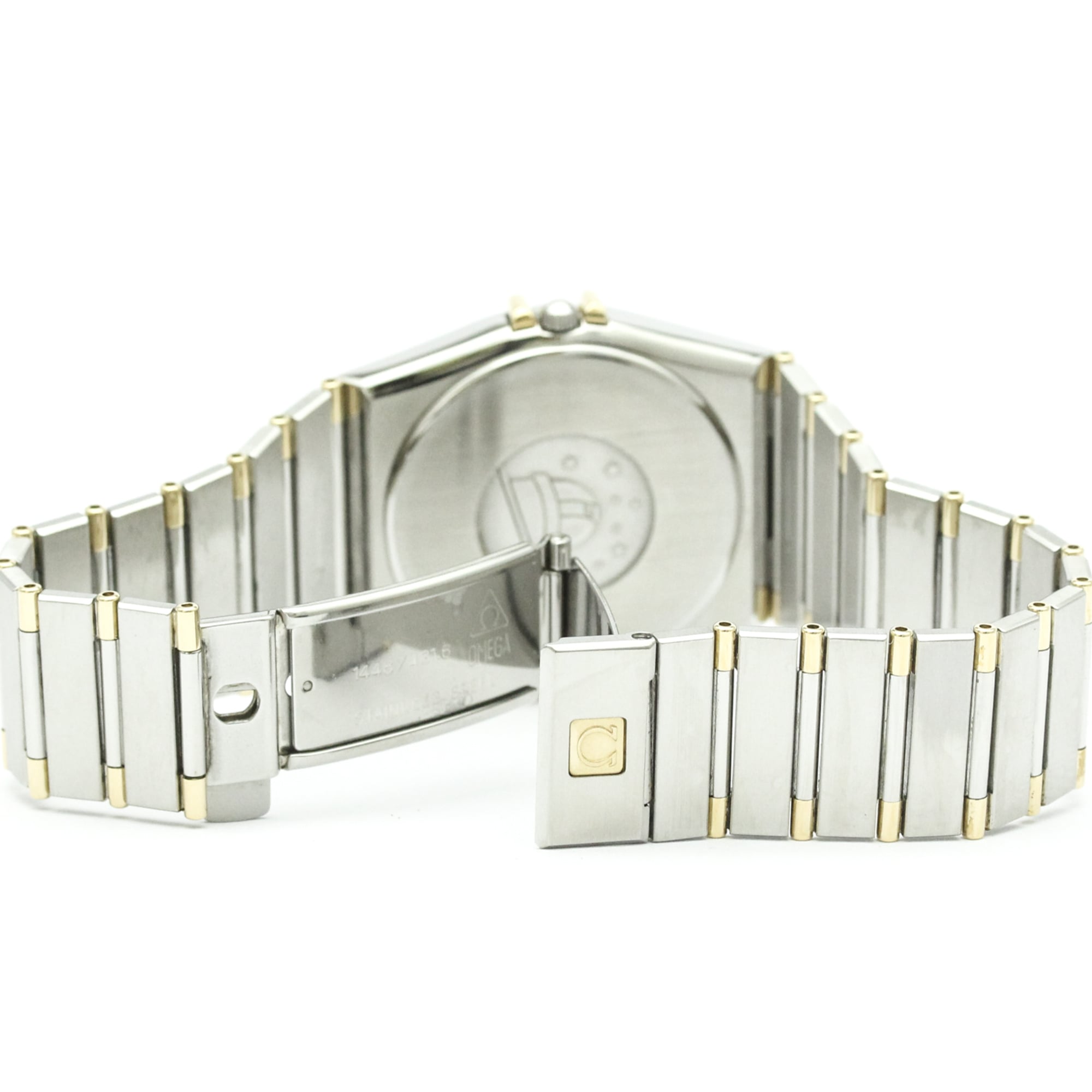 OMEGA Constellation 18K Gold Steel Quartz Mens Watch 396.1080 Polished — Very Good