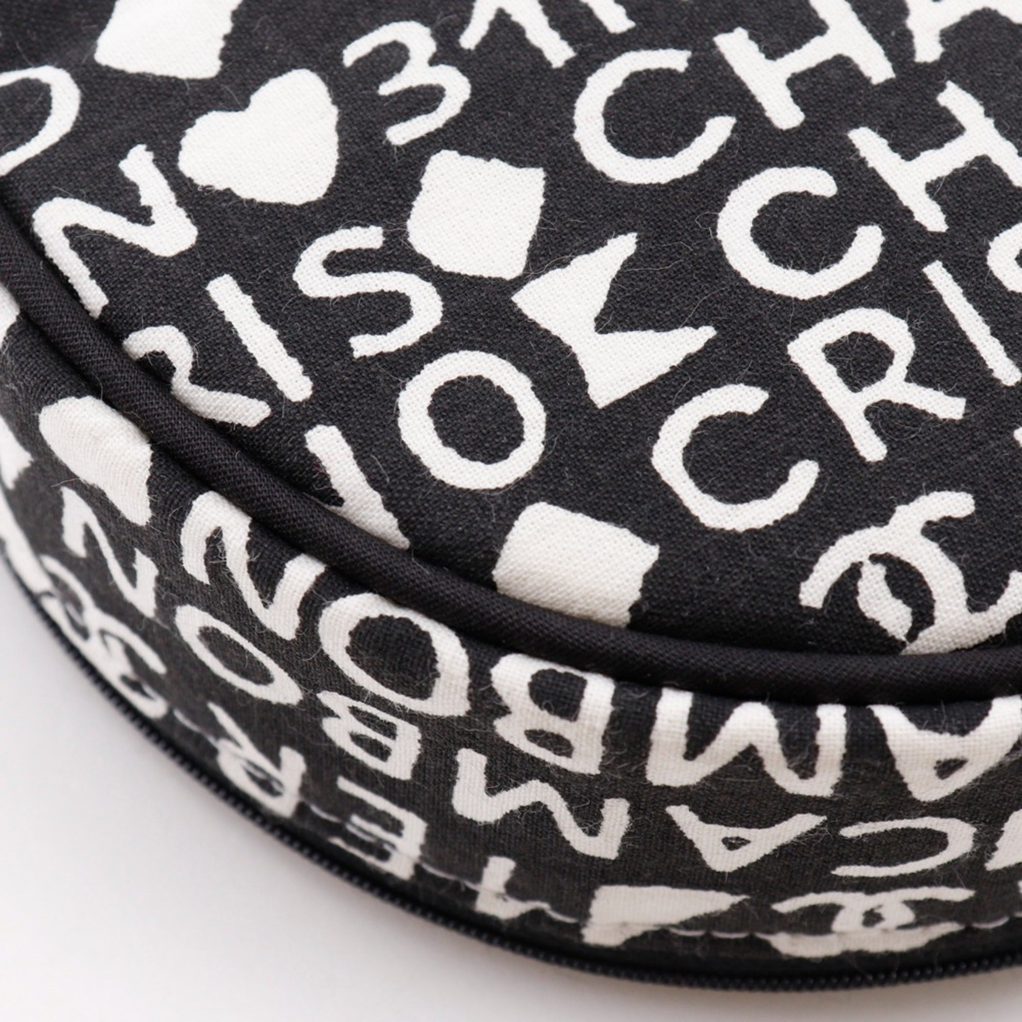 Chanel 31rue Cambon Makeup Pouch, Novelty, Cotton, Black, Zippered, Women's