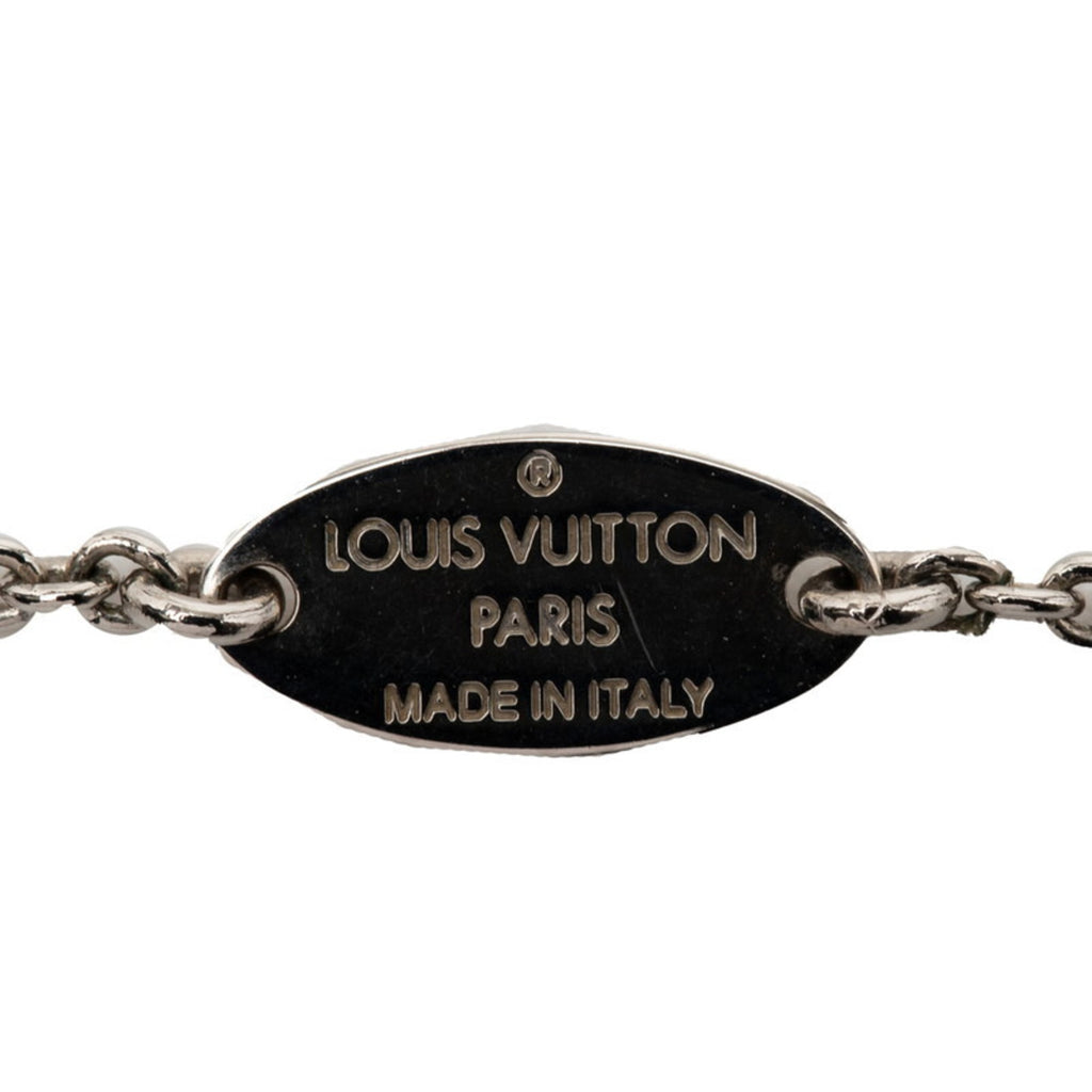 Louis Vuitton Essential V Pendant Necklace M63197 Silver Metal Women's LOUIS VUITTON