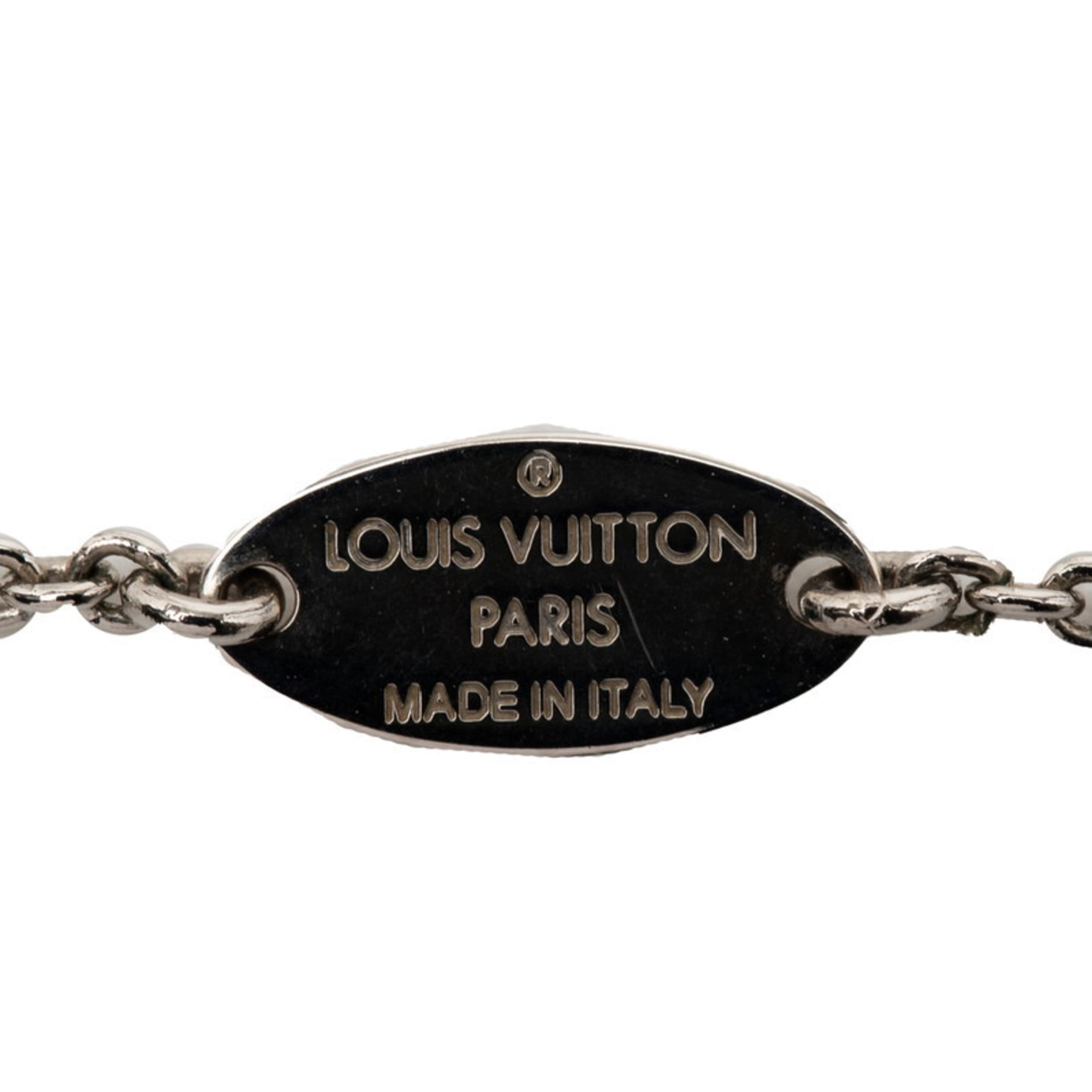 Louis Vuitton Essential V Pendant Necklace M63197 Silver Metal Women's LOUIS VUITTON