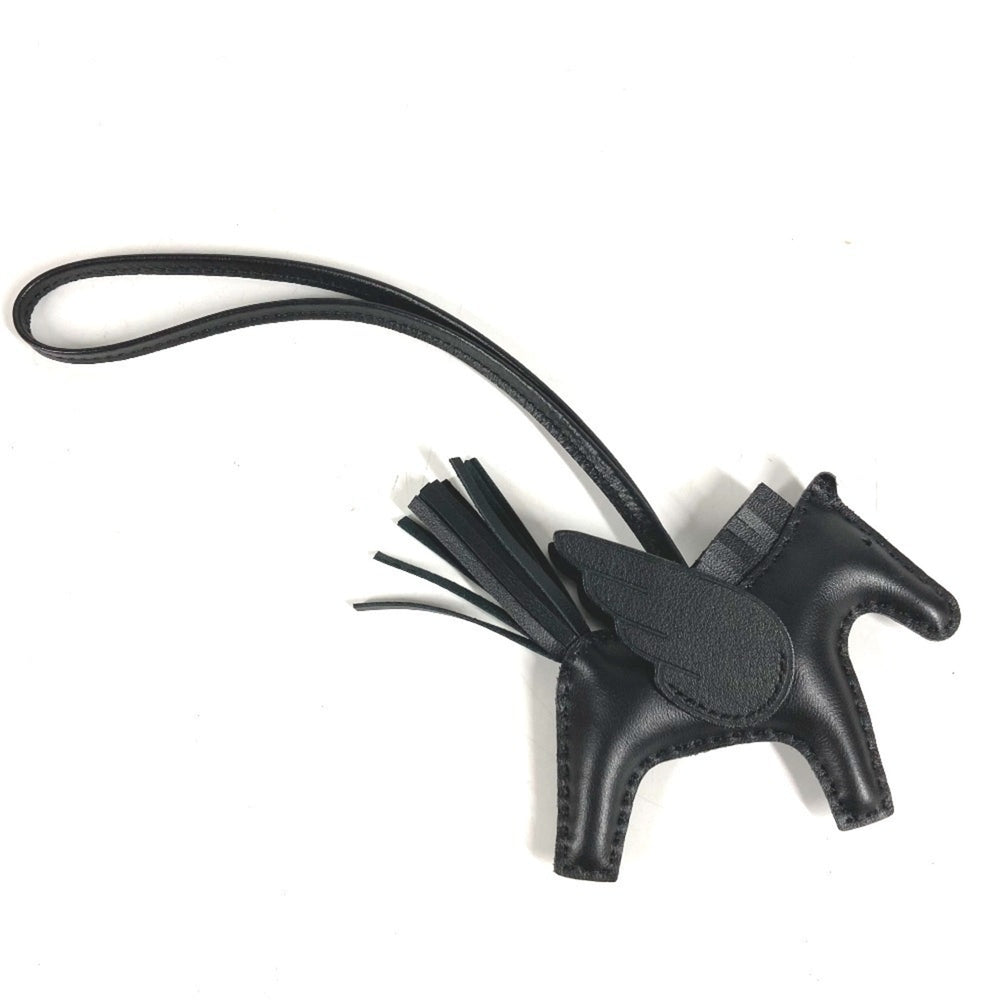 HERMES Hermes Horse Keychain Cheval Rodeo Pegasus PM Accessory Bag Charm So Black All Agneau Milo Men's Women's Like New — Like New