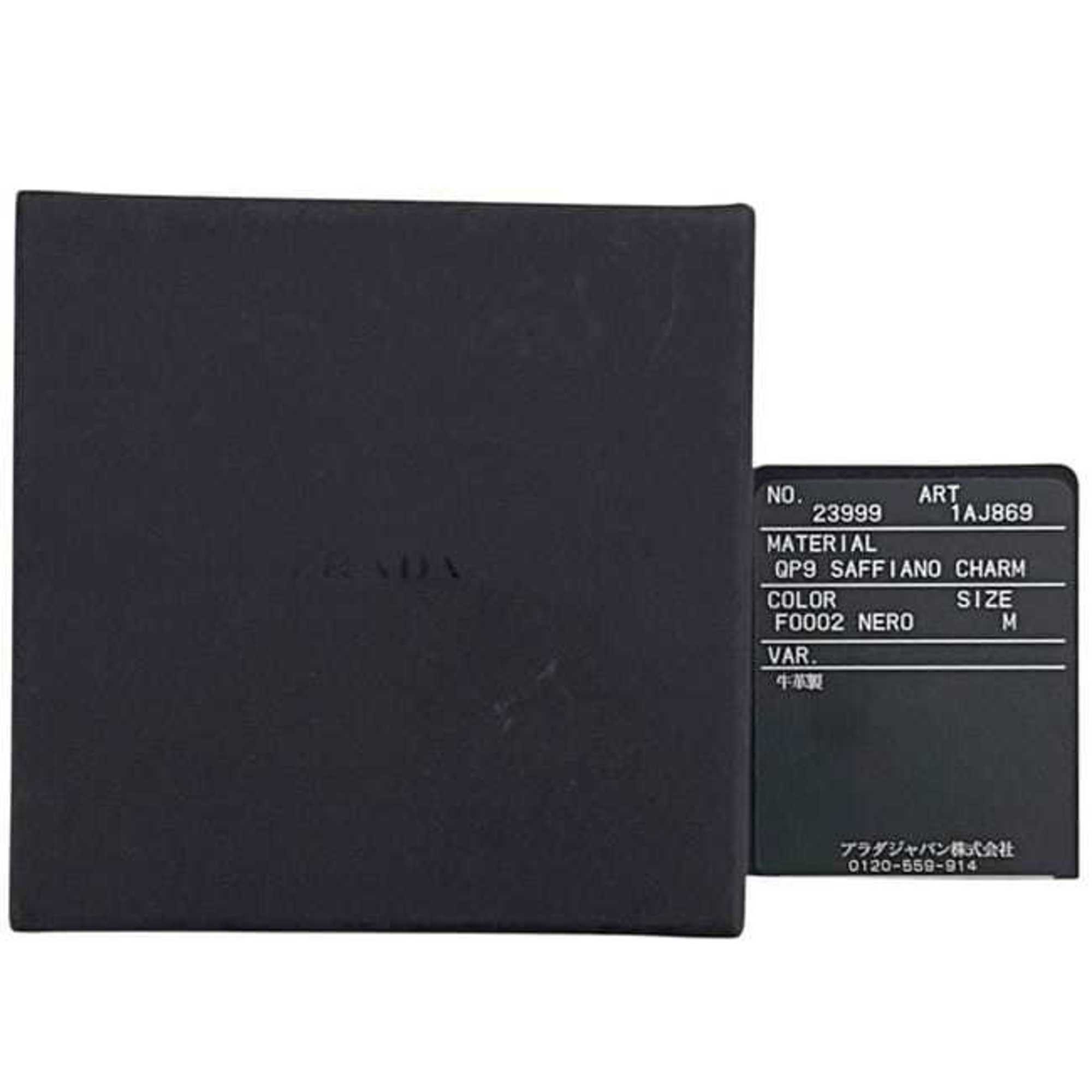 Prada Bracelet ec-24715 Black Gold Leather PRADA Border NERO Heart Swing Women's Men's