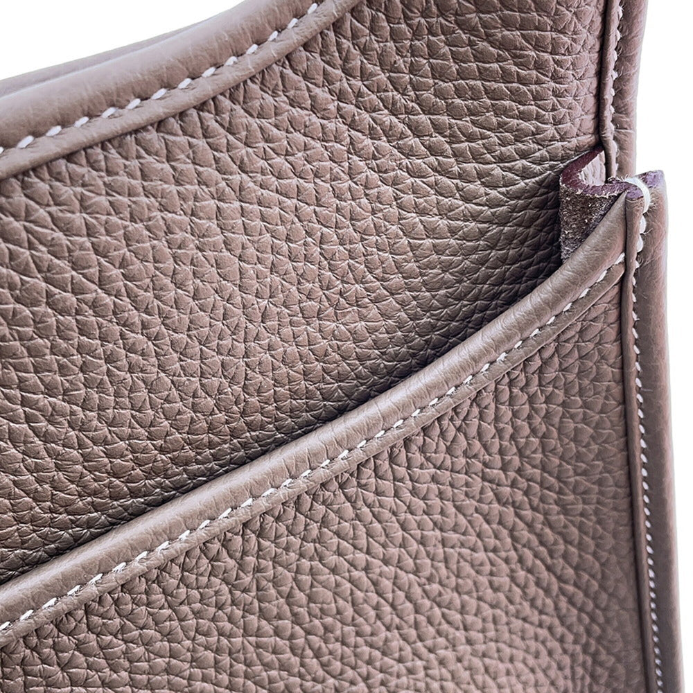 Hermes Evelyne 3 PM Shoulder Bag, Etoupe, Taurillon Clemence Leather, W Stamp, HERMES Evelyne, Handbag, Women's — Like New