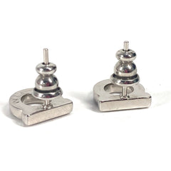 Salvatore Ferragamo 76 0123 Gancini Rhinestone Accessories Earrings Metal Men's Women's Silver — Like New
