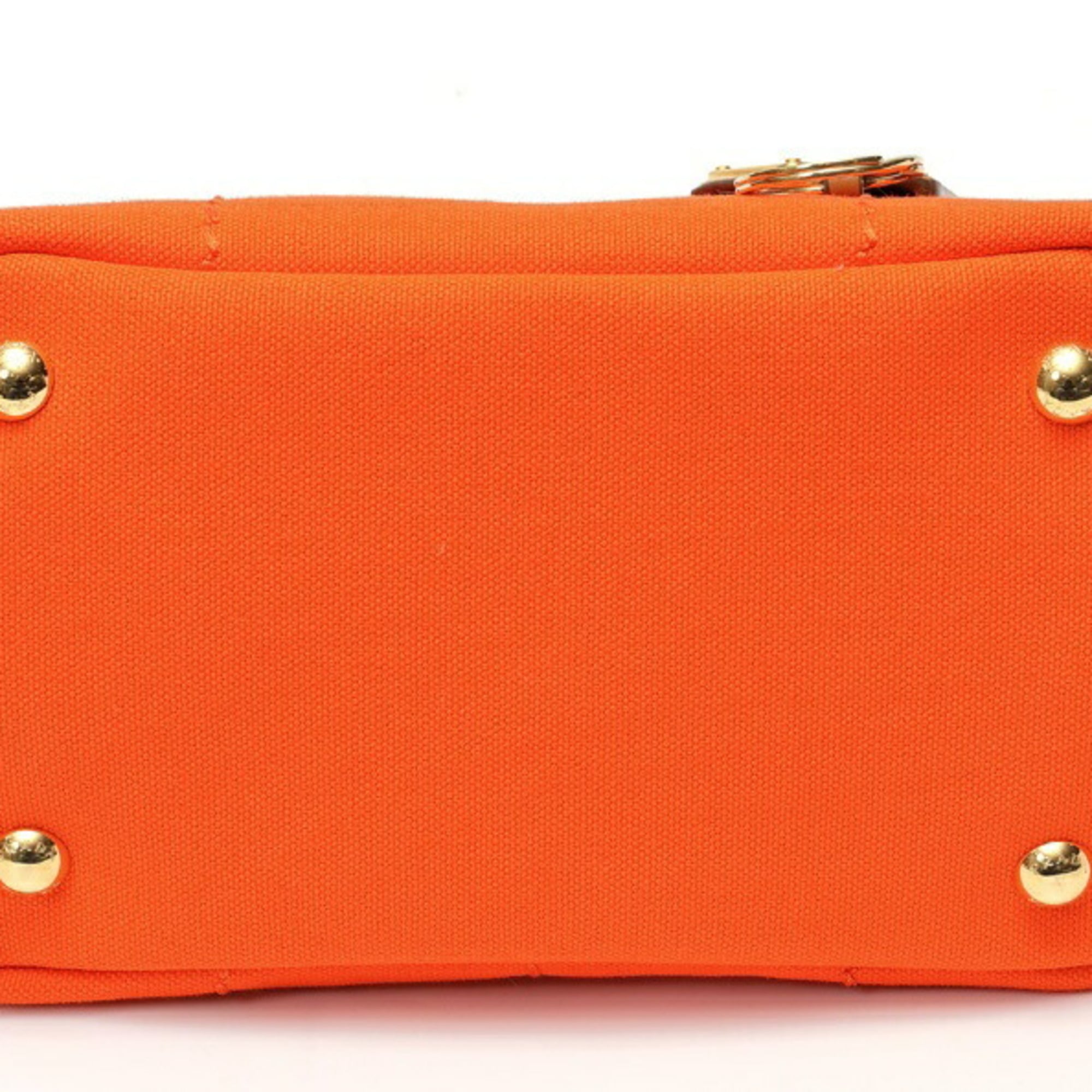PRADA Jardiniere Mini Handbag Canapa Tote Bag 1BA038 Cotton Canvas Orange B-159860 — New - Store Return