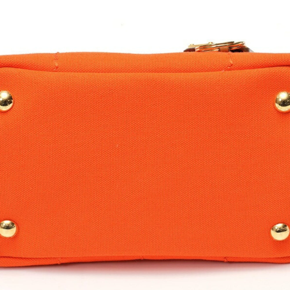 PRADA Jardiniere Mini Handbag Canapa Tote Bag 1BA038 Cotton Canvas Orange B-159860 — New - Store Return