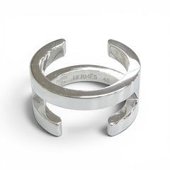 HERMES AG925 H symbol ring, silver, size 48, weight 6.9g, women's, very popular, highly recommended! — Like New