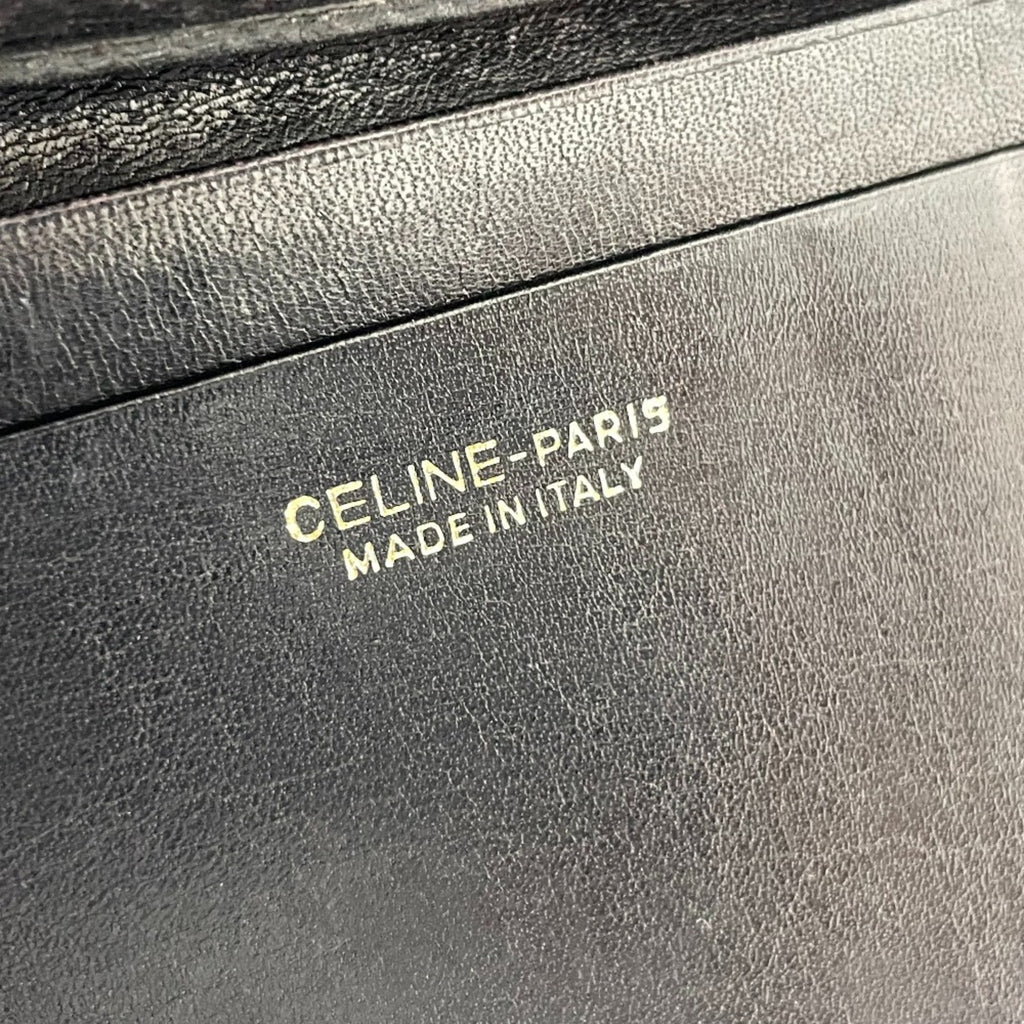 CELINE Carriage logo Bill Compartment Long Wallet Black