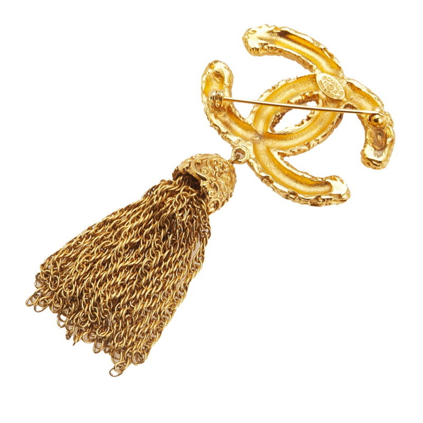 Vintage Chanel Coco Mark Lava Tassel Brooch, Gold Plated, Women's